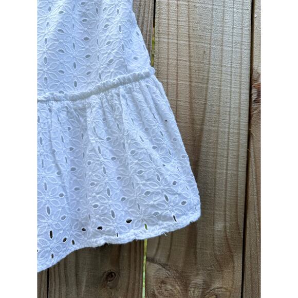 White Eyelet Tiered Mini Skirt - Picture 3 of 7